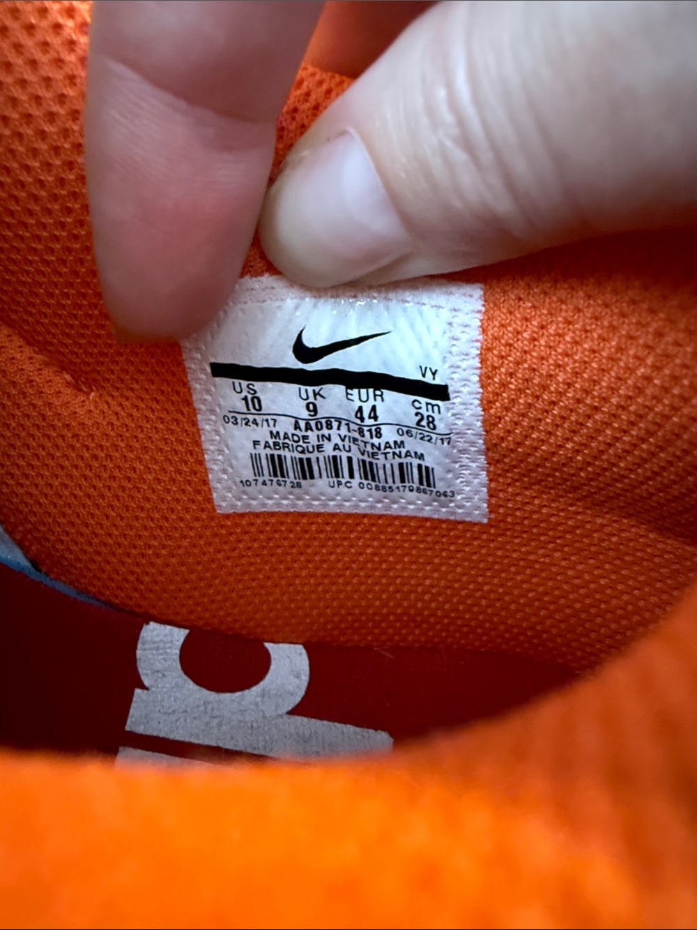 Supreme x Nike Air Force 2 ‘Orange’, 10M - Picture 7 of 7